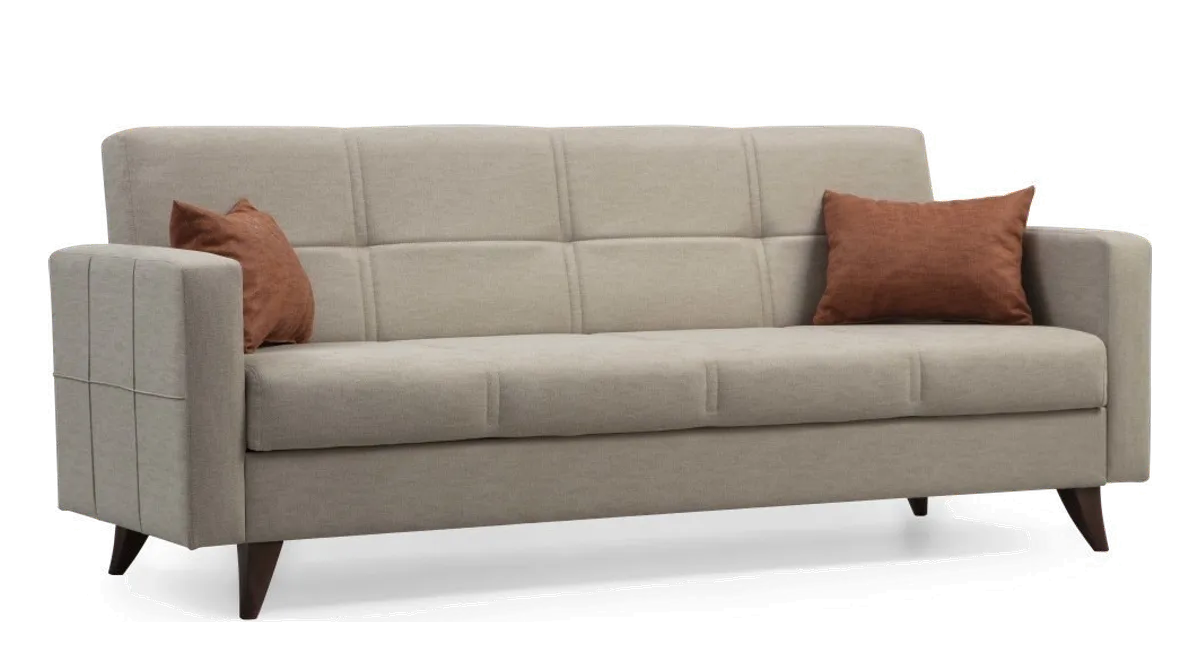 NORDVÄRK Polya 3 pers. sovesofa beige stof og plast fra Boboonline.dk, beige