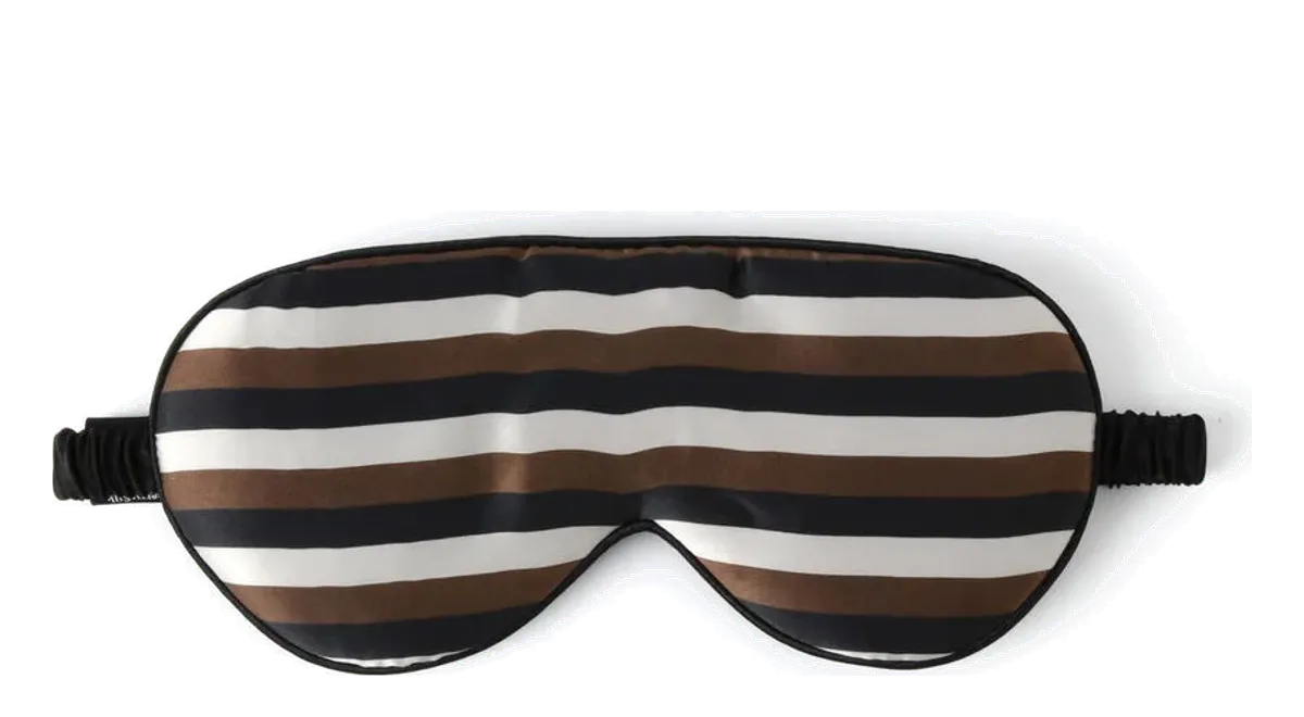 Mokka Strip sovemaske Black, cream, mocca stripes fra Bahne, sort