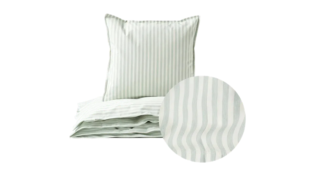 Percale sengesæt Stripe fra Bahne, blå