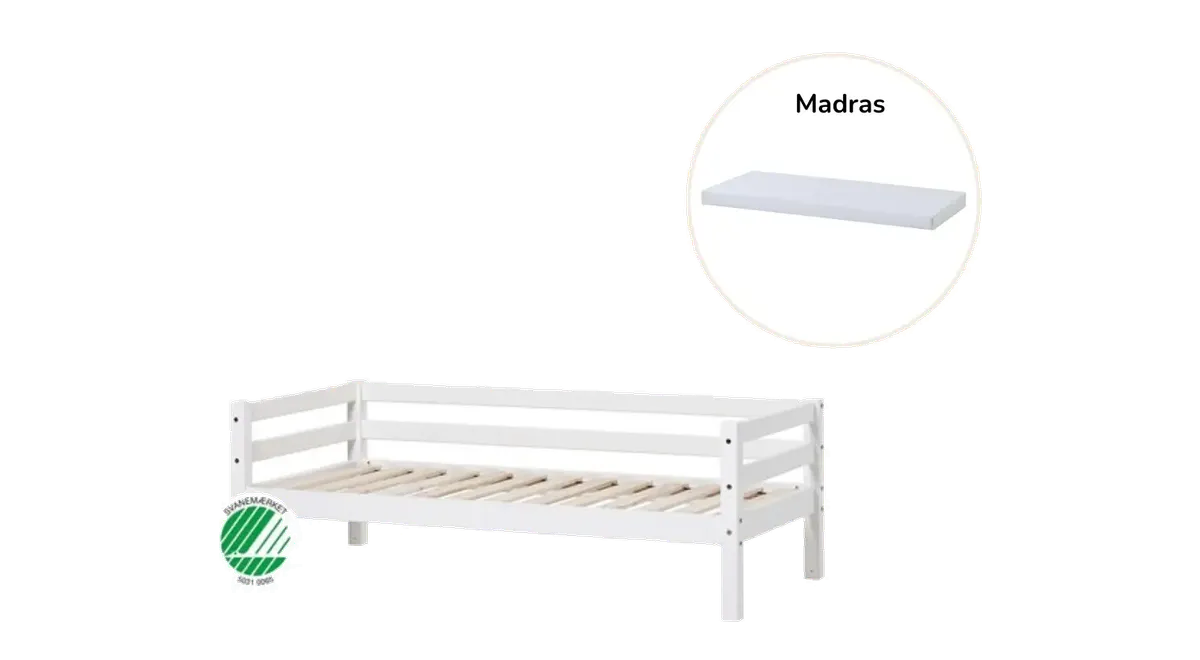 ECO Dream Juniorseng hvid med madras fra BabySam, hvid