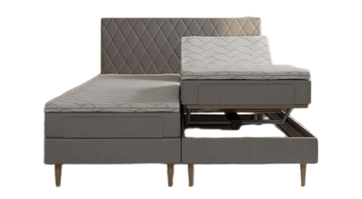 Nyborg elevationsseng fra SengeSnedkeren, beige