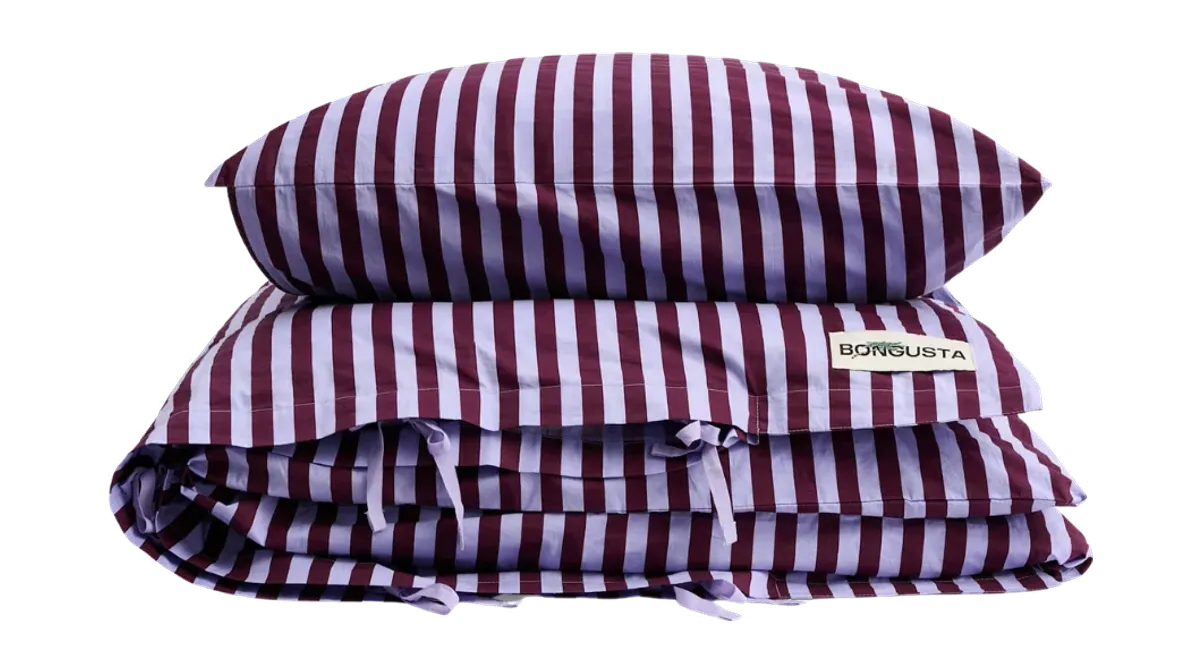 Percale sengesæt Wine & Lavender blue fra Bahne, lilla