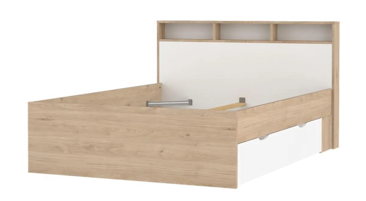 TVILUM Ikast Seng med 2 skuffer Jackson Hickory/Hvid, 149,8 x ,8 cm fra Boboonline.dk