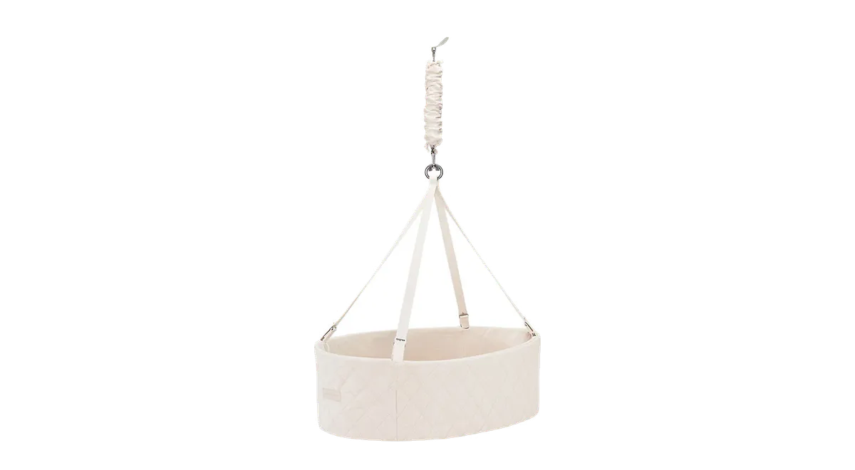 Moonboon Oval Vugge Nature fra Kids-world, beige/hvid
