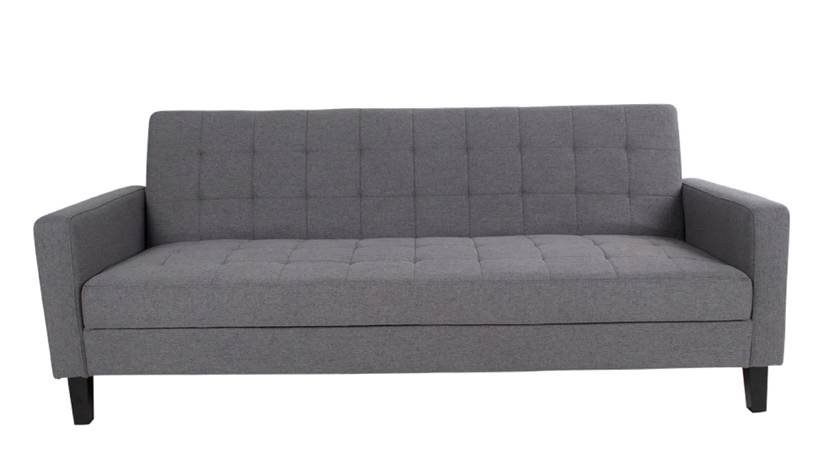 HOUSE NORDIC Milton sovesofa, m. armlæn og opbevaring grå polyester og birketræ fra Boboonline.dk, grå