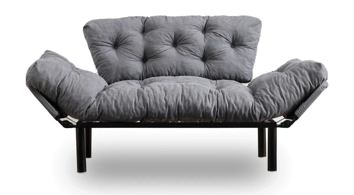 NORDVÄRK Nitta 2 pers. sovesofa grå mikrofiber stof og plast fra Boboonline.dk, grå