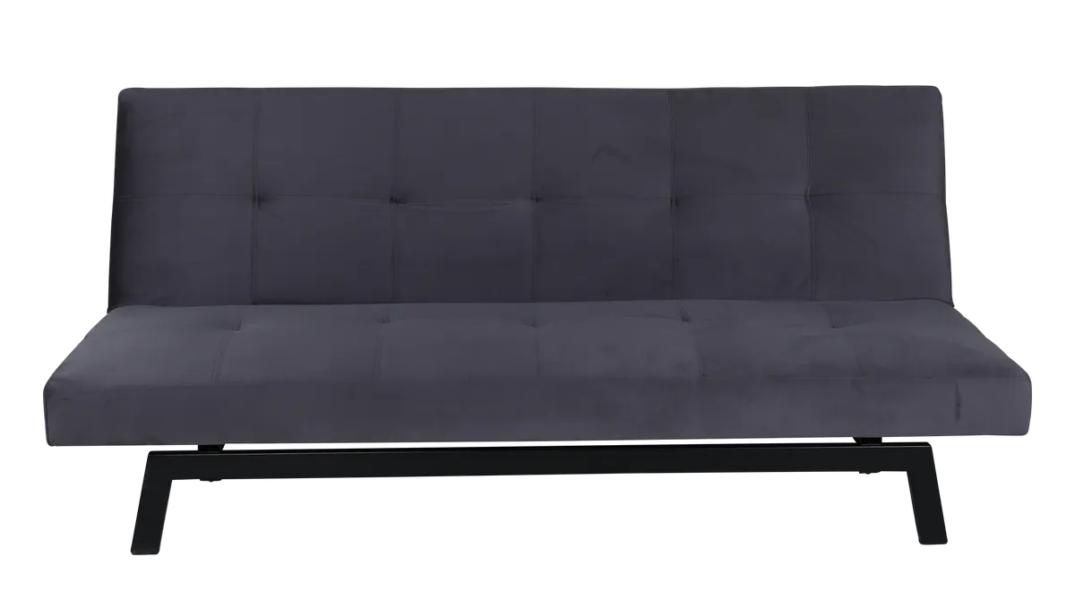 VENTURE DESIGN Bodil sovesofa mørkegrå fløjl og sort stål fra Boboonline.dk, grå
