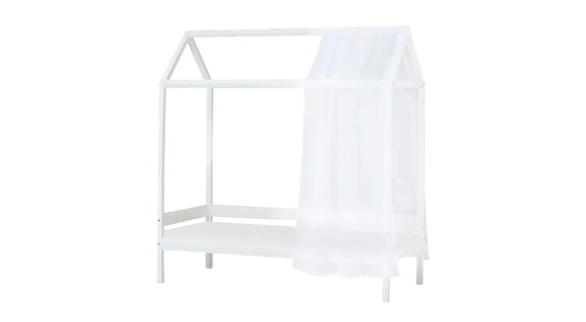 Hoppekids ECO Comfort Husseng m. Tekstil og Madras fra Mammashop, hvid