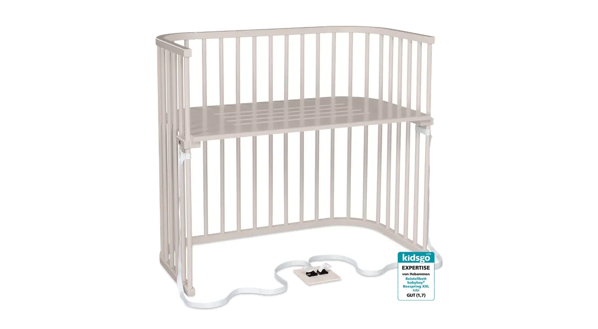Side by side seng Boxspring XXL fra BabySam, beige