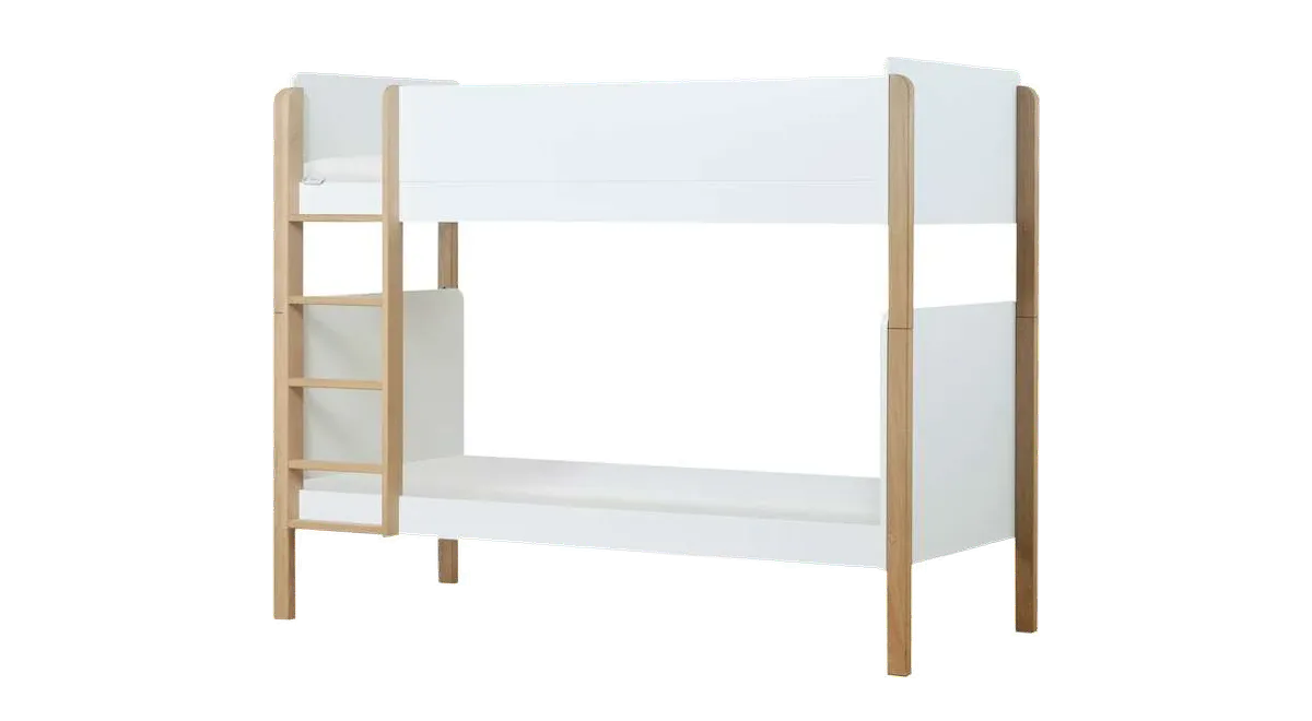 Hoppekids BLEND 2-i-1 Køjeseng m. ECO Dream Madras fra Mammashop, egetræ