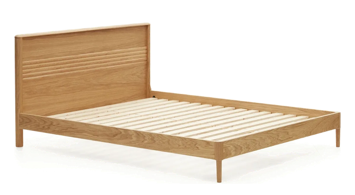 Dobbeltseng Kave Home Lenon natur egetræ nordisk stil fra Likehome.dk, natur