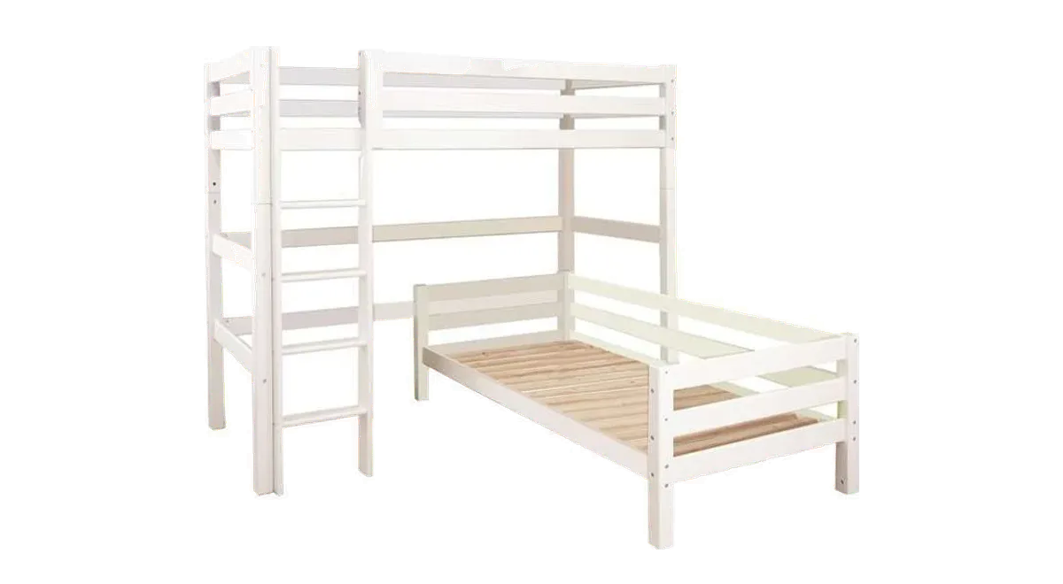 Hoppekids ECO Luxury Køjeseng Vinkelkombi fra Loukrudt, hvid