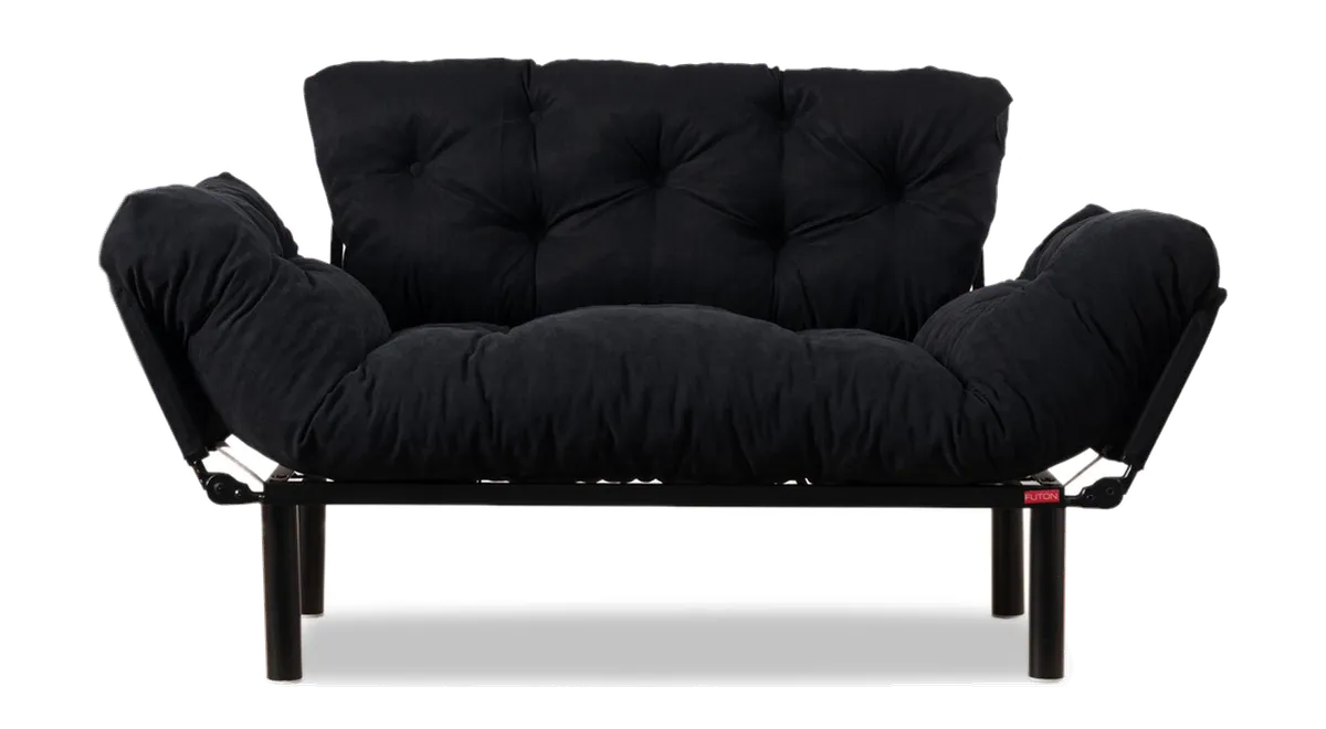 NORDVÄRK Nitta 2 pers. sovesofa sort mikrofiber stof og plast fra Boboonline.dk, sort