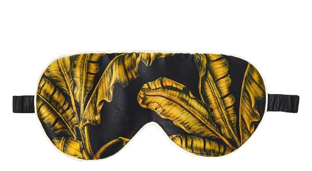Fan Palm Sovemaske Silke Tropical Black fra Kids-world, sort