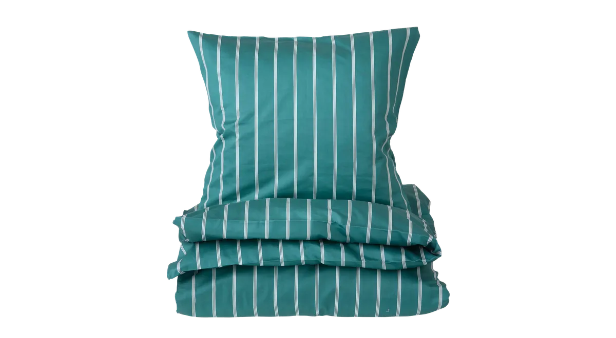 Pin Stripe Single sengesæt fra Bahne, grøn
