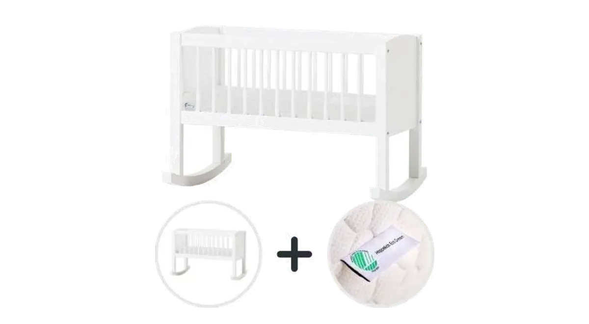 Hoppekids Vugge m. ECO Dream Madras fra Mammashop, hvid