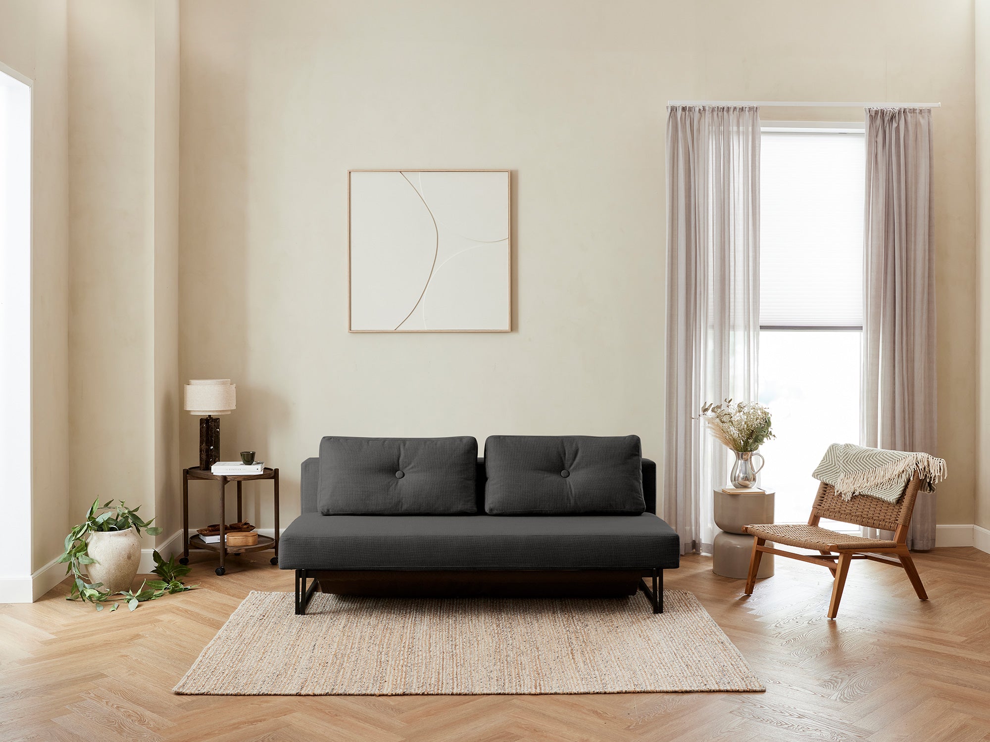 Køb Sovesofaen – Grain | Sovesofa (Antracit) 140×200 cm.
