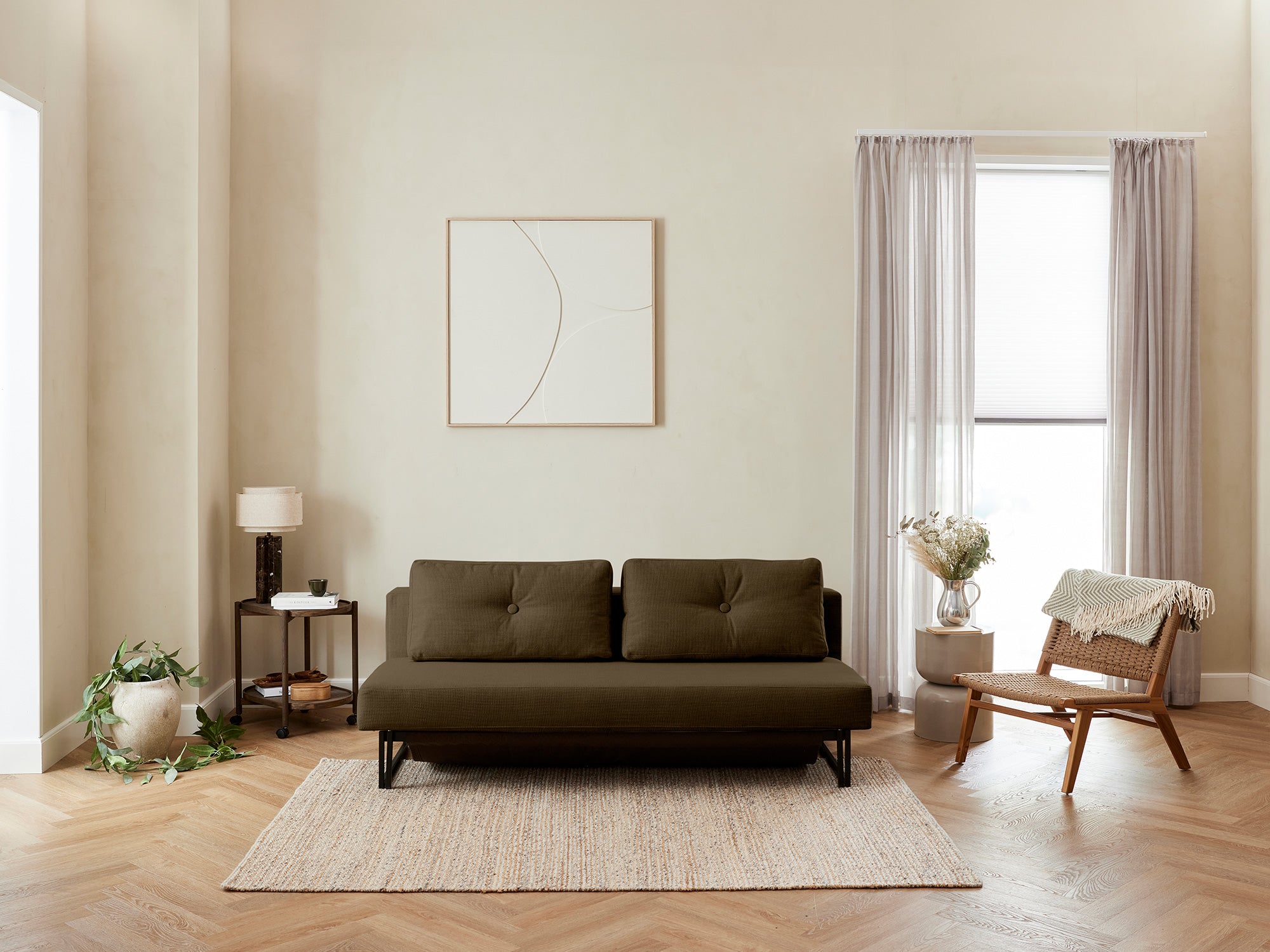 Køb Sovesofaen – Grain | Sovesofa (Grøn) 140×200 cm.