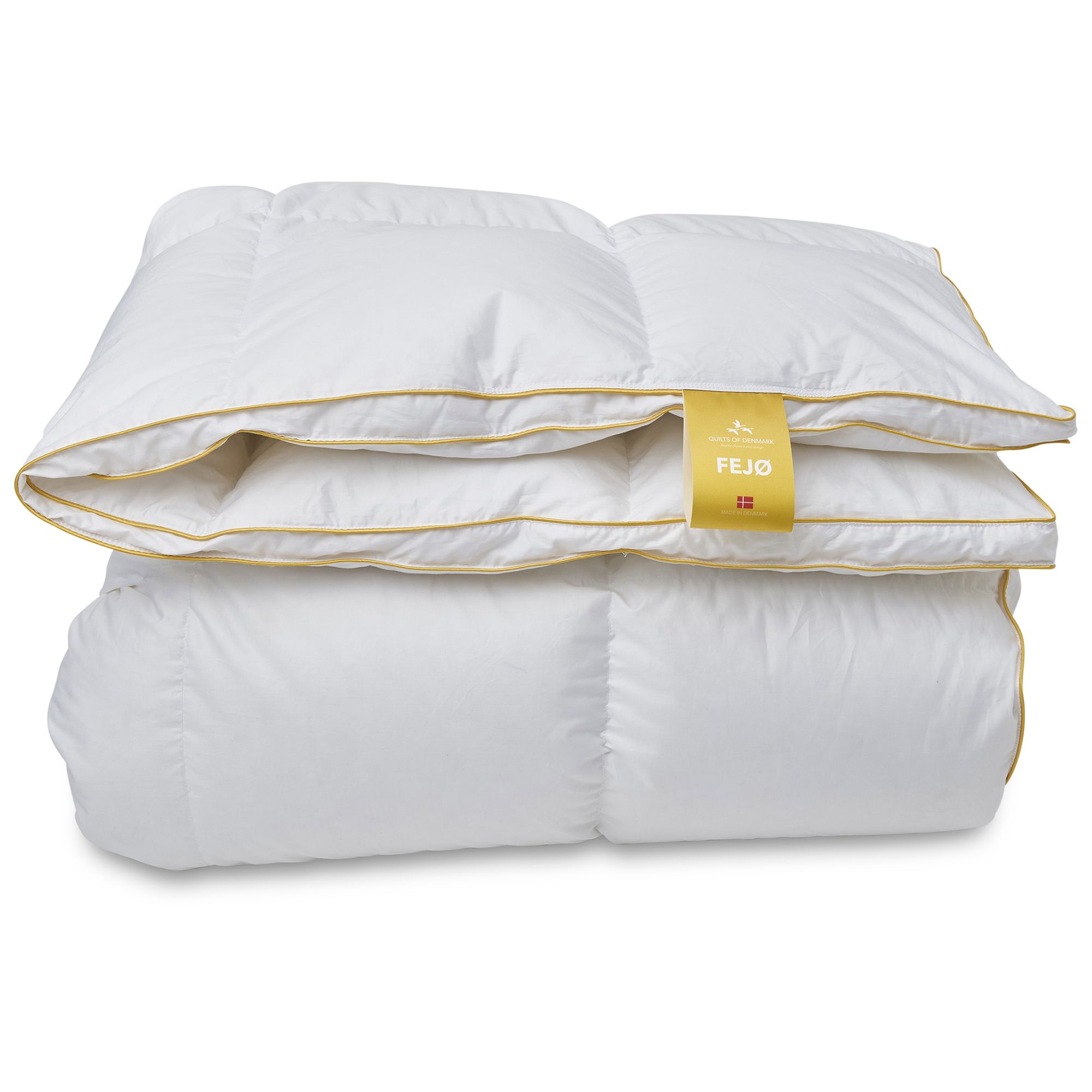 Køb Dobbeltdyne 240×220 cm – Moskusdun dyne – Fejø dynen – King size dyne – Helårs varm – Quilts Of Denmark